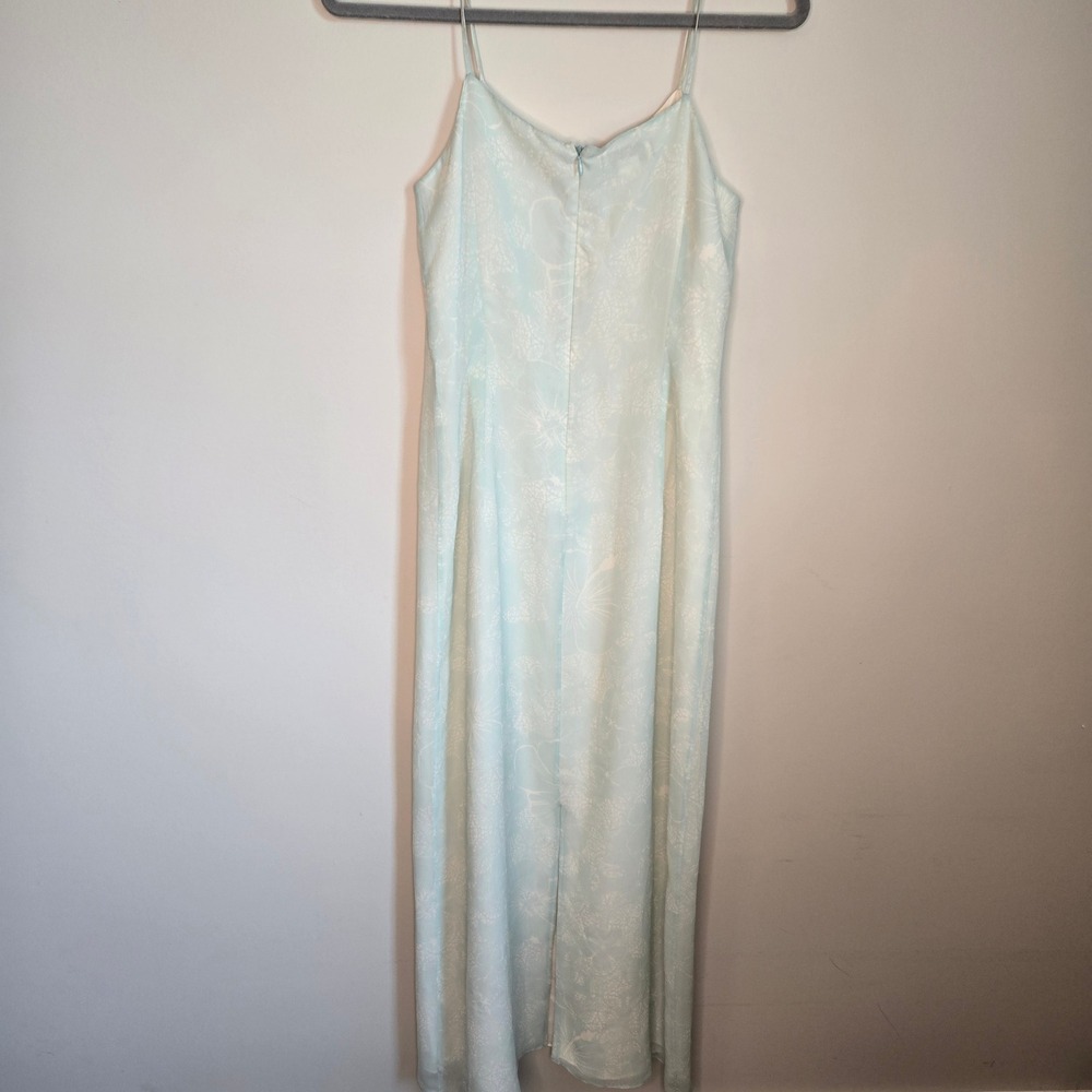 Tommy Bahama VTG y2k Silk Maxi Dress Blue Floral Tropical Slip Dress V-Neck Sz 4 - Picture 7 of 12
